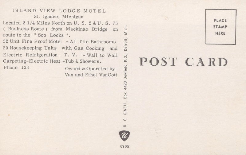 Island View Lodge Motel - Old Postcard